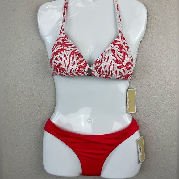 MICHAEL Michael Kors Other - NWT MICHAEL Michael Kors Sea Coral Bikini Top and Matching Bottoms Size S